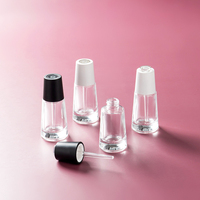 Flacon compte-gouttes en verre transparent de luxe avec revêtement de couleur unique, 1 oz (30 ml), pour sérum et lotion, avec bouton poussoir