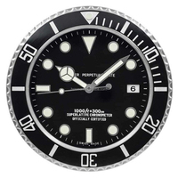 Reloj de Pared Luminoso de Lujo de 14 Pulgadas, Totalmente Metálico, para Decoración del Hogar, con Fecha