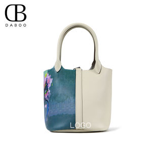 Impresión DE ARTE Nuevo diseño Swift Bolso de cubo de cuero genuino Logotipo personalizado Bolsos de mujer de marca original con caja - Product Image 2