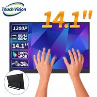 Monitor Portátil con Pantalla Táctil de 14 Pulgadas, Panel IPS 1920x1200 Full HD, Pantalla Externa para Laptop, Fabricante Touchvision
