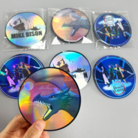 Autocollant découpé sur mesure, brillant irisé, motif dessin animé holographique, mélange de cultures pop