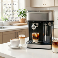 Petits appareils électroménagers, machine à expresso semi-automatique, 15 bars, design compact
