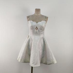 Vestido Corto Halter con Incrustaciones de Diamantes para Mujer, Diseño de <span class=keywords><strong>Alta</strong></span> <span class=keywords><strong>Costura</strong></span>, Vestidos de Noche Elegantes y Estilizantes - Product Image 5
