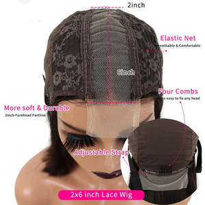 Promotion Perruque <span class=keywords><strong>Bob</strong></span> Grade 12A Pas Chère en Cheveux Humains Bruts, Perruques Lace Front Double Drawn 100% Cheveux Humains <span class=keywords><strong>pour</strong></span> Femmes Noires - Product Image 6