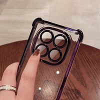 Étui de téléphone portable transparent en TPU souple antichoc avec côtés électro-plaqués de couleur pour Redmi Note 15 14 13 Pro 15C 14C 13C
