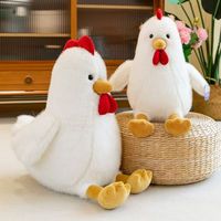 Peluche de poulet lestée super douce en gros, réaliste, anti-stress, mignonne et amusante, cadeau d'anniversaire pour la chambre