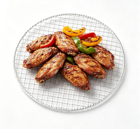 Grille de cuisson ronde jetable de 29 cm pour barbecue, en maille de qualité alimentaire, pour le camping et les services de restauration en plein air