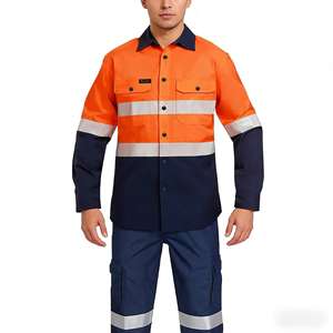 Abbigliamento da Lavoro Riflettente Blu in Cotone e Poliestere, 2 Pezzi per Operai, Cantieri Edili, <span class=keywords><strong>Ingegneri</strong></span> <span class=keywords><strong>Meccanici</strong></span> - Product Image 6