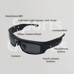 <span class=keywords><strong>Meilleur</strong></span> prix Lunettes intelligentes de sport 4K HD étanches 1080p Prise en charge pour la conduite à <span class=keywords><strong>moto</strong></span>, le camping, la randonnée avec caméra d'action - Product Image 4