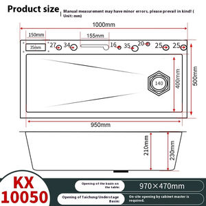 Évier de cuisine à fente unique en acier inoxydable 304 nano domestique, grand évier à cascade avec pistolet pulvérisateur et porte-couteau - Product Image 6