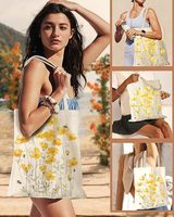 Sac fourre-tout en toile de coton naturel écologique de haute qualité avec logo personnalisé Daisy pour femmes