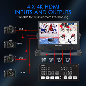 SEETEC ATEM156 profesional Quad HDMI Broadcast Director Monitor Multi-formato Switcher Companion para producción <span class=keywords><strong>de</strong></span> estudio <span class=keywords><strong>en</strong></span> vivo - Product Image 3