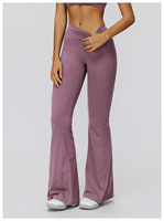 Leggings de sport personnalisés taille mi-haute pour femmes, effet push-up fessier, coupe évasée, style scrunch, pour le yoga