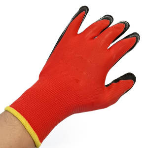 قفازات إنشاءات مقاومة للانزلاق وقوية بمشبك للبيع بالجملة من المصنع، قفازات عمل مطلية باللاتكس للتنميد والسلامة الصناعية - Product Image 3