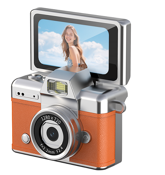 Mini Flip Camera Perfect for Students Campus Life Retro CCD Digital Camera High-definition Thumb Camera Ideal for Travel Vlogs.