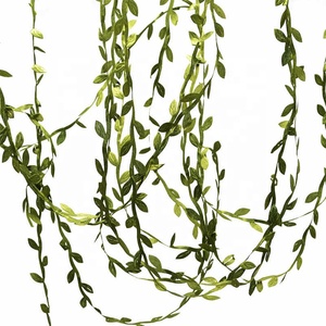 Hojas de seda de 10 metros, hojas verdes artificiales hechas a mano, decoración de boda, corona DIY, hojas de sauce artificiales, guirnalda de tela, rata - Product Image 3