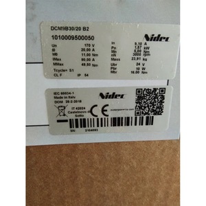 Motor de Corriente Continua Nidec DCM9B30/20 B2 170V 1.57kW 3000RPM para Mezcladoras Internas - Product Image 1