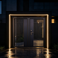 Système de portail coulissant automatique moderne CY, design en aluminium durable et écologique, pour villa, maison, jardin, modèle CY8011, garantie 5 ans