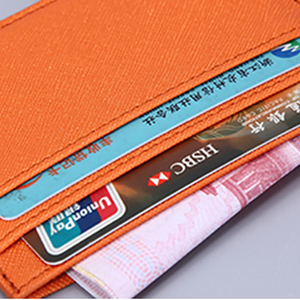 2022 PU cá nhân Saffiano da chủ thẻ với 5 khe cắm 2 mặt siêu mỏng kết hợp 9 màu sắc thẻ tín dụng kinh doanh đồng xu trường hợp - Product Image 3