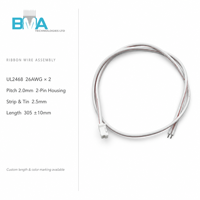 Kabel Harness 2Pin 2.0mm Pitch Stripped Tinned UL2468 26AWG 300mm untuk Interkoneksi Sinyal Perangkat Elektronik Internal