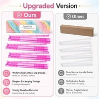 Supports de Mahjong en plastique transparent rose vif avec poussoirs automatiques intégrés, porte-pièces de Mahjong transparents, accessoires de jeu de table