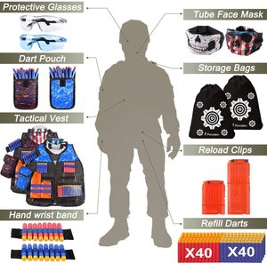 Chaleco táctico para exteriores para niños y niñas, cinturón ajustable <span class=keywords><strong>de</strong></span> pistola <span class=keywords><strong>Nerf</strong></span> EVA, chalecos <span class=keywords><strong>de</strong></span> seguridad para disparar balas, venta al por mayor - Product Image 4