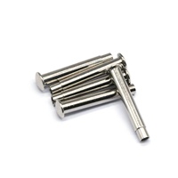 Rivets semi-tubulaires en acier au carbone à tête ronde nickelée, faible MOQ, pour fixations de portes en fer