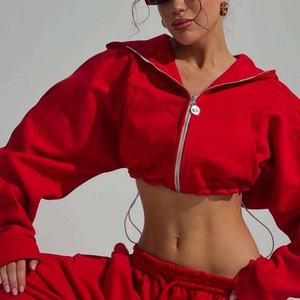 Conjunto Deportivo de Punto Personalizado para Mujer, Talla XS, Sudadera Corta Holgada con Cierre, Pantalones de Jogging, Letras Bordadas, Éxito de Ventas de Otoño - Product Image 3