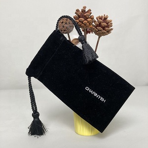 カスタムベルベット包装ギフトバッグベルベット巾着ポーチバッグブラックジュエリーベルベット好意バッグ包装 - Product Image 5