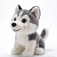 Peluche chien Husky mignon en coton personnalisable, faible MOQ, vente en gros, pour anniversaire