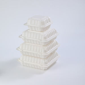 Boîtes à lunch jetables en bagasse biodégradable avec couvercle, compatibles micro-ondes, pour hamburgers à emporter et traiteur (capacité personnalisable) - Product Image 6