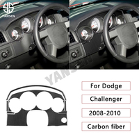 Autocollant de garniture de couverture de cluster de compteur de vitesse de voiture en Fiber de carbone pour Dodge Challenger 2008-2010 accessoires d'intérieur de voiture