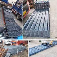 Hoja de azulejo de techo de terracota sintética negra PVC Azulejos coloniales españoles Resina Telha para hoteles Aplicación de techo liso