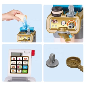 Coffee Shop juego de simulación cocina juguete de compras Set caja registradora máquina de café, calculadora y sonido Real para niños niñas - Product Image 3
