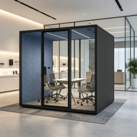 Cabine de bureau insonorisée Divo XXL, structure en aluminium, pour hôpital, école, centre commercial - Conception préfabriquée, écologique, autoportante, STC30dB