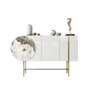 Buffet de salon design moderne avec rangement cadre en métal maison espace villa buffet de luxe ensemble d'armoires hautes en bois - Product Image 1