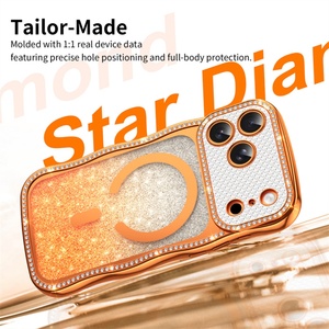Funda de Teléfono Móvil de Acrílico y TPU con Diseño de Onda Grande Estilo Diamante Brillante para iPhone 17 16e 11 12 13 14 15 Pro Max - Product Image 5