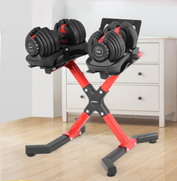 Support de rangement pour haltères autoportant en forme de X, plus stable et robuste, adapté à tous les types d'haltères réglables