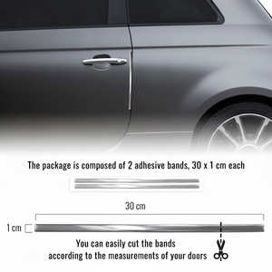 2 bandes d'autocollants de protection chromées 3D 1x30cm-pour ventilateurs de voiture - Product Image 1