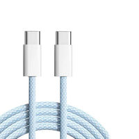 Câble de données USB-C de 1 m 60 W pour iPhone 15 16 17 Pro Plus MAX, câble de charge rapide USB-C vers USB-C tressé en nylon