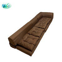 Sofá cama comprimido de tela marrón WS9061-3 plazas para sala de estar y habitación de invitados