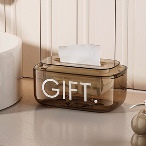 Doba Saddle Desktop Tissue Box Waterproof Multifunctional For Bathroom <b>Desk</b> Living Room Fluorescent Green Amber Brown - Product Image 4