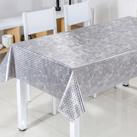 Nappe en PVC RNPT grise à motif annulaire, avec envers en tissu opaque, facile à nettoyer, pour cuisine, restaurant, salle à manger à domicile
