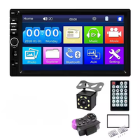 Autoradio 7018B 2 Din 7 pouces HD avec connexion USB, radio de tableau de bord avec lecteur MP5 audio FM, prise en charge de la caméra de recul
