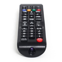 Télécommande universelle infrarouge en plastique à code fixe noire avec 4 boutons et portée de 10 m pour téléviseurs Samsung, compatible avec 2 piles AAA