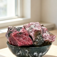 Pierre brute de rhodonite naturelle de haute qualité, spécimen minéral à motif rose pour terrarium, aquascaping, décoration de jardin et collection de roches