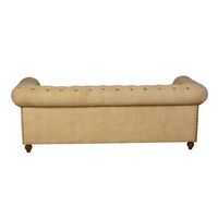 Großhandel Luxuriöses 3-Sitzer Chesterfield-Sofa aus Echtleder & Stoff für Schule und Wohnzimmer, Moderne Wohnmöbel