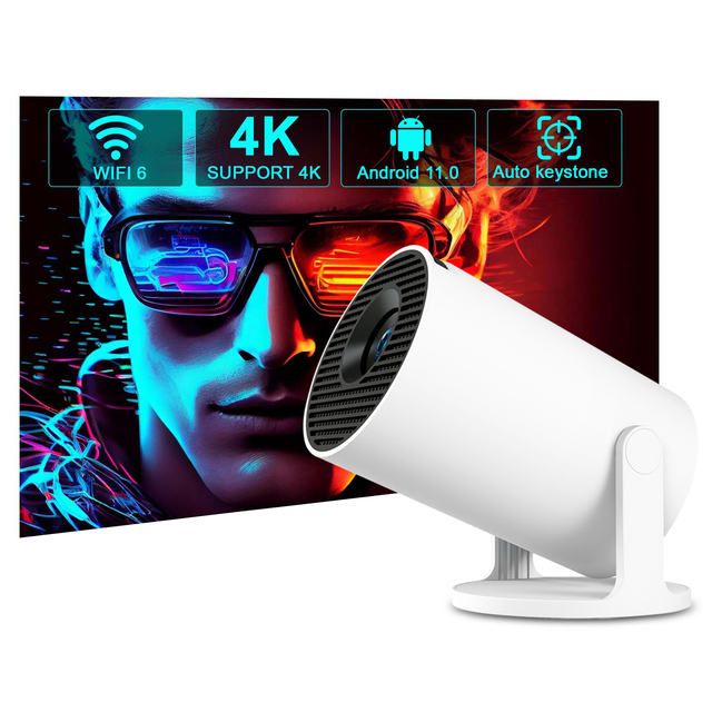 Android 11 System Smart Projector Flip Desk Lamp Full HD 720p 4k Video LED LCD Home Theater Cinema Projector Ceiling Projection