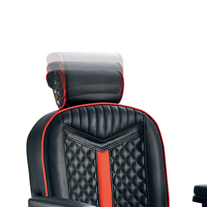 Equipo de barbería Asiento cuadrado Silla de peluquero Marco negro Pasamanos de aluminio Corte de pelo Silla reclinable - Product Image 3