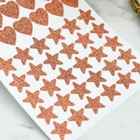 Autocollants faits main en PVC à paillettes or rose, imprimés en sérigraphie, lettres, cœurs, étoiles, pour décoration de journaux et agendas